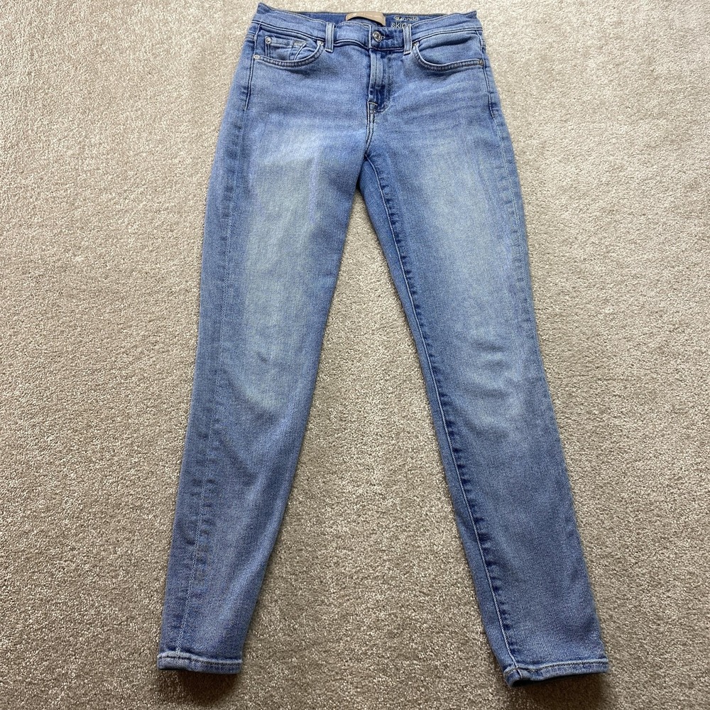 7 For All Mankind Jeans Womens 27 Light Blue Denim The Ankle Skinny Luxe Vintage
